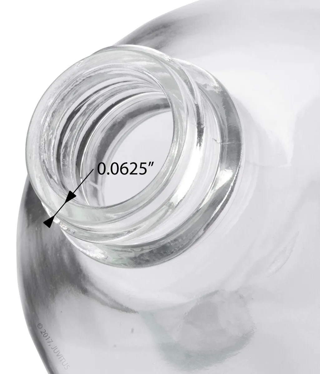 16 oz Clear Glass Boston Round Bottle with Black Trigger Spray (4 Pack)