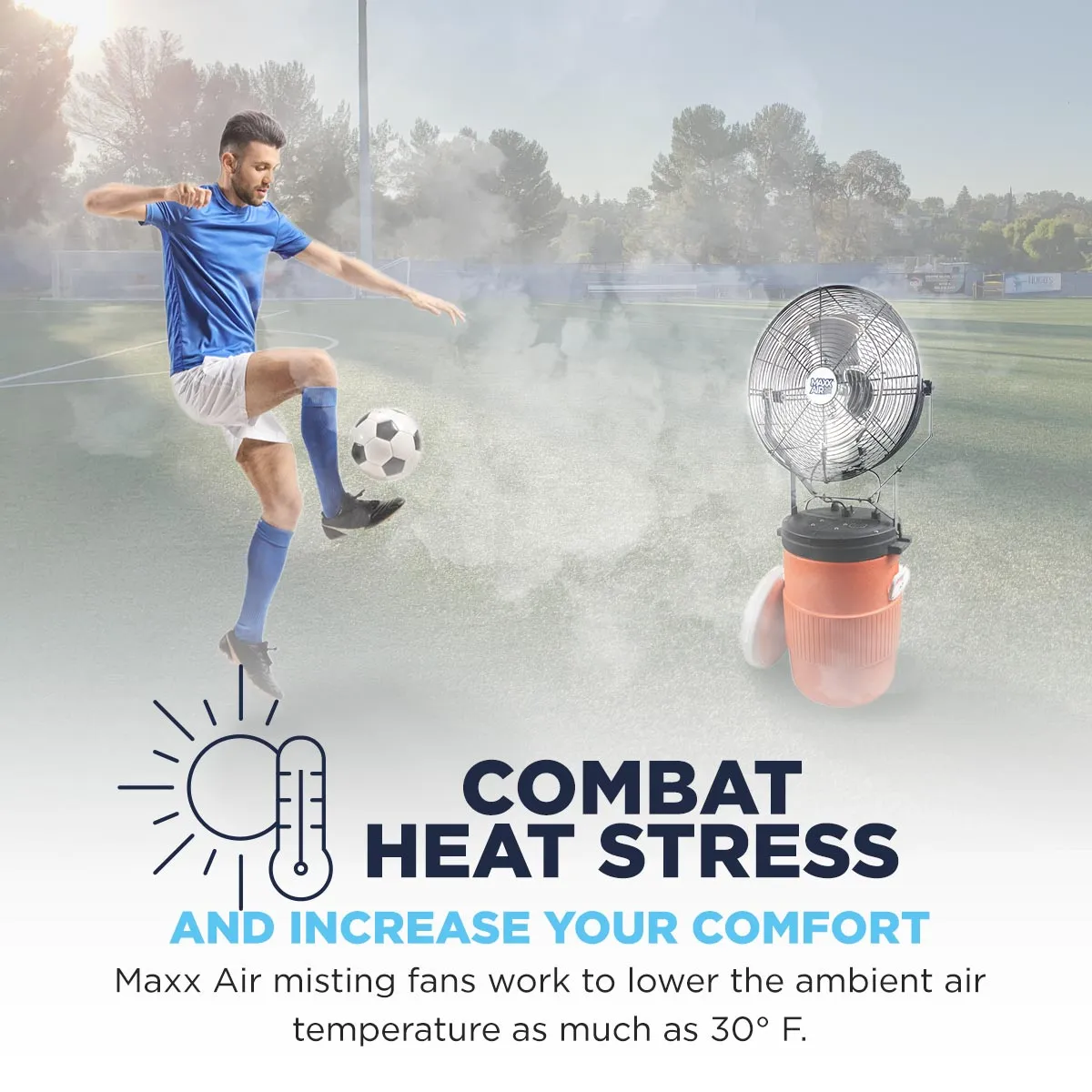 18 In. 3-Speed Misting Fan with 10 Gal. Tank