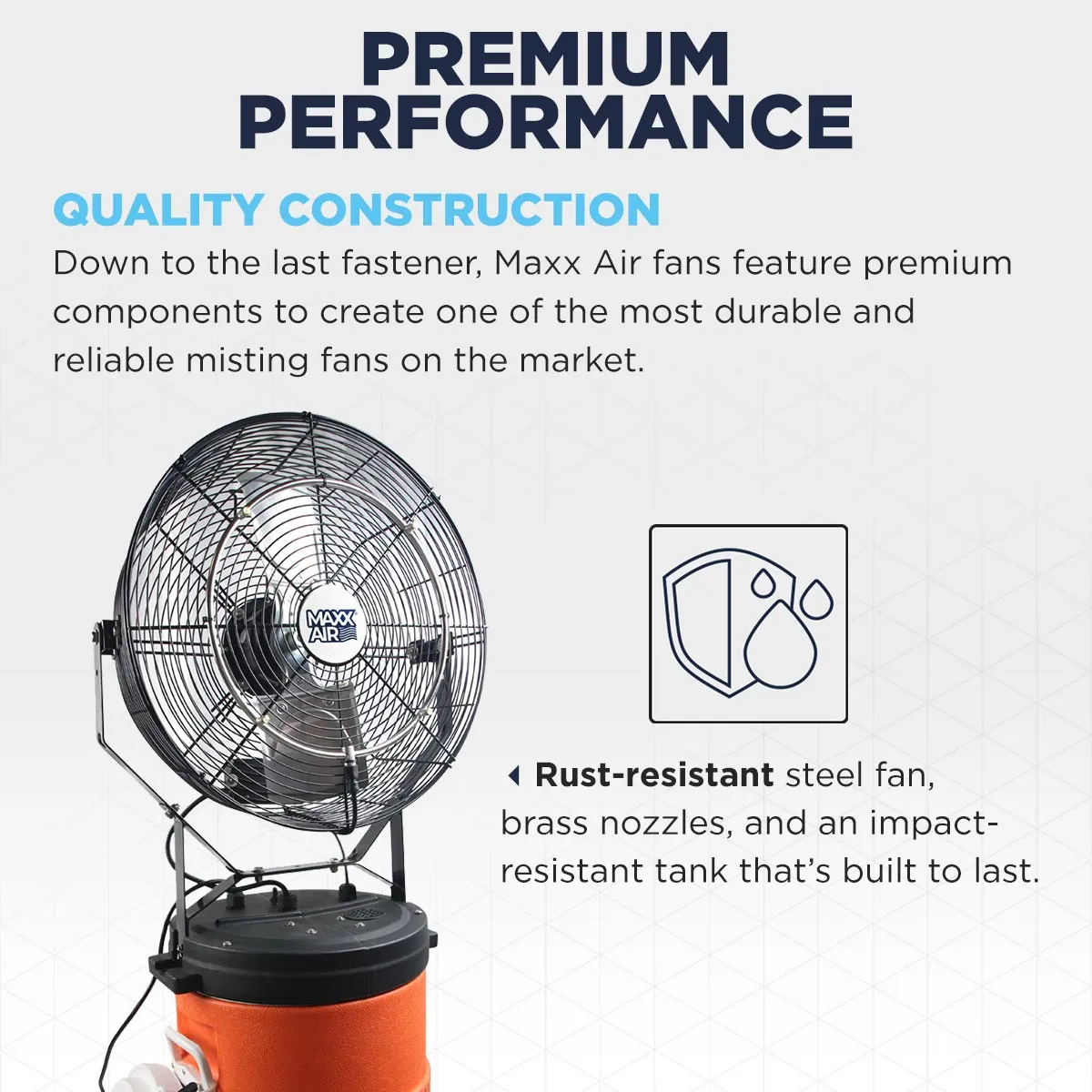 18 In. 3-Speed Misting Fan with 10 Gal. Tank