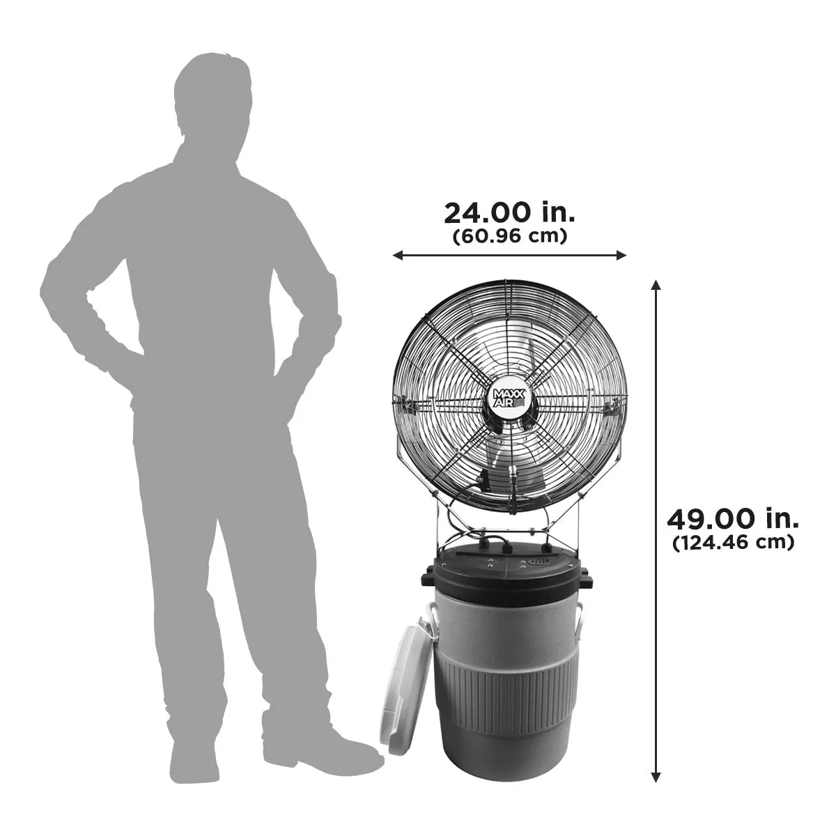 18 In. 3-Speed Misting Fan with 10 Gal. Tank
