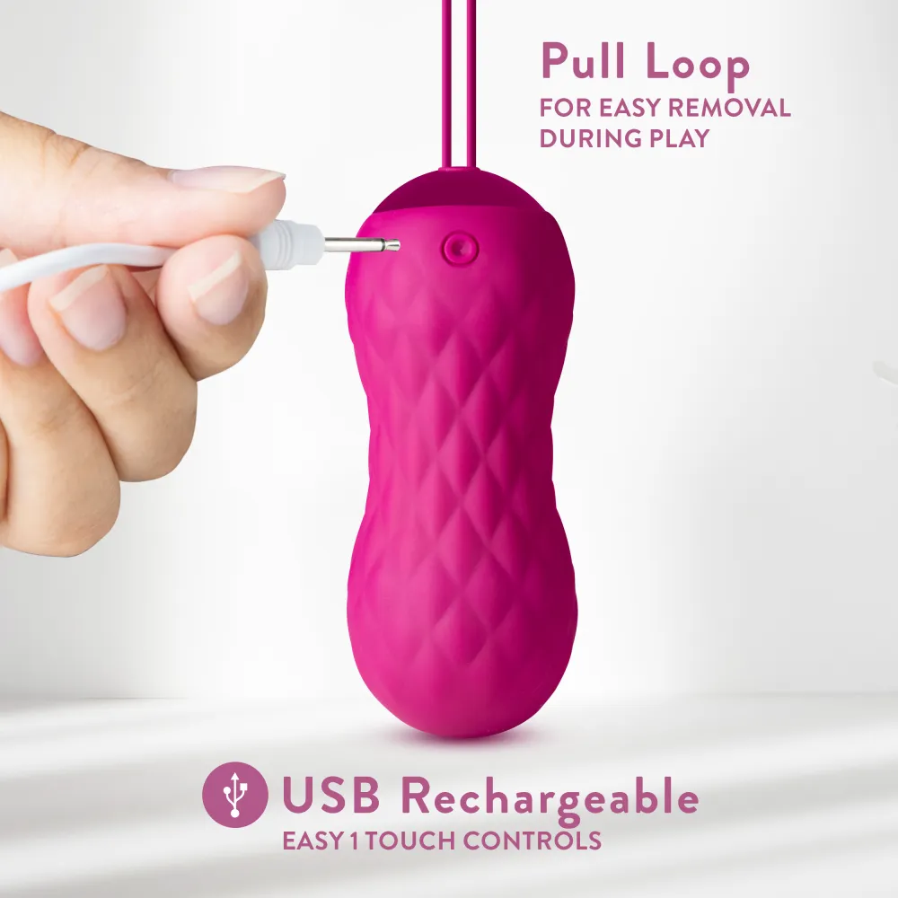 Blush Carina Velvet Vibrating Rechargeable Remote Control Kegel