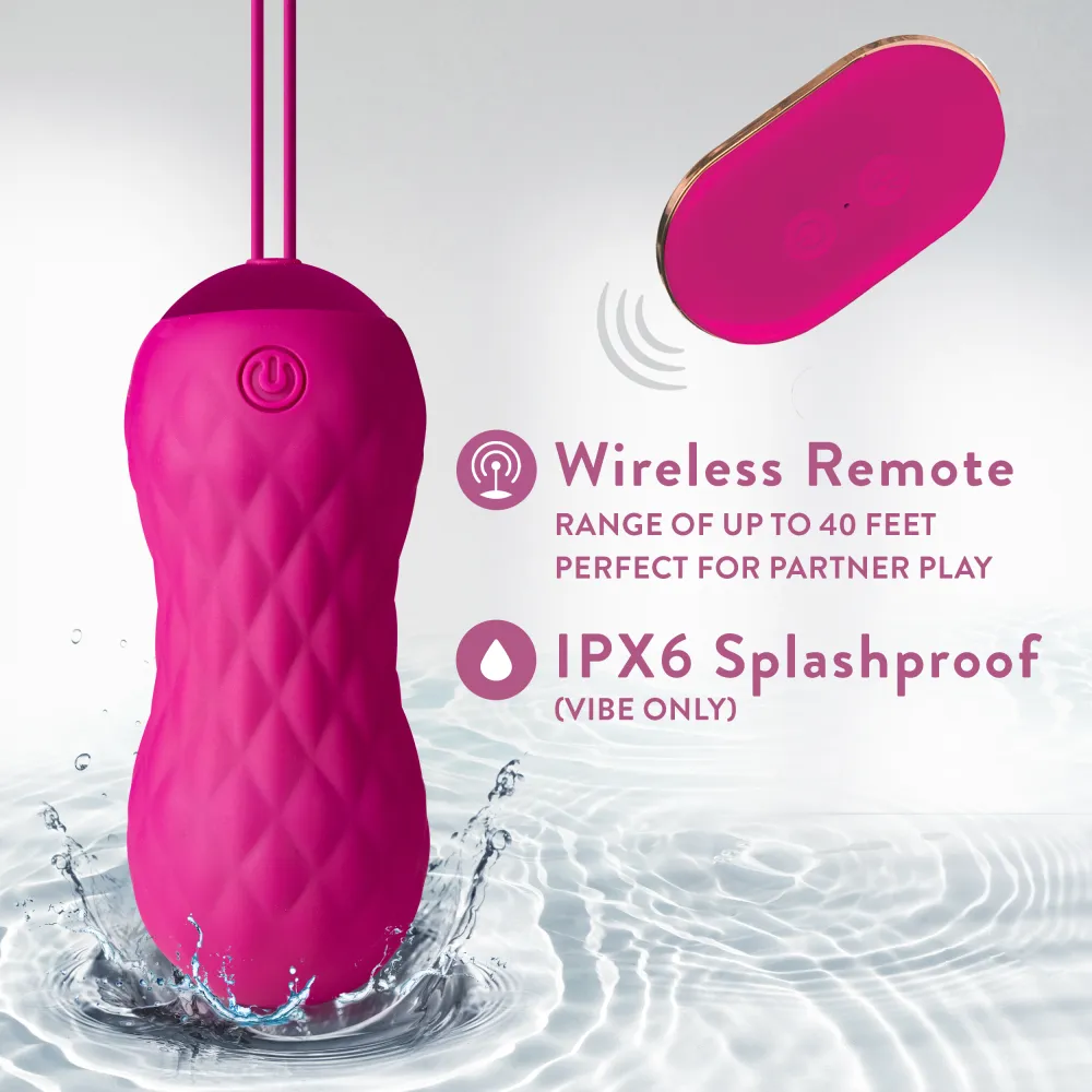 Blush Carina Velvet Vibrating Rechargeable Remote Control Kegel