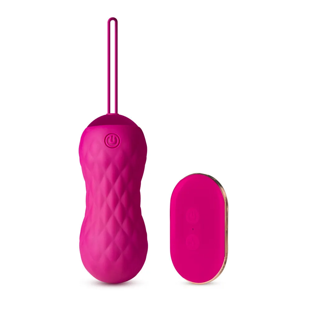 Blush Carina Velvet Vibrating Rechargeable Remote Control Kegel