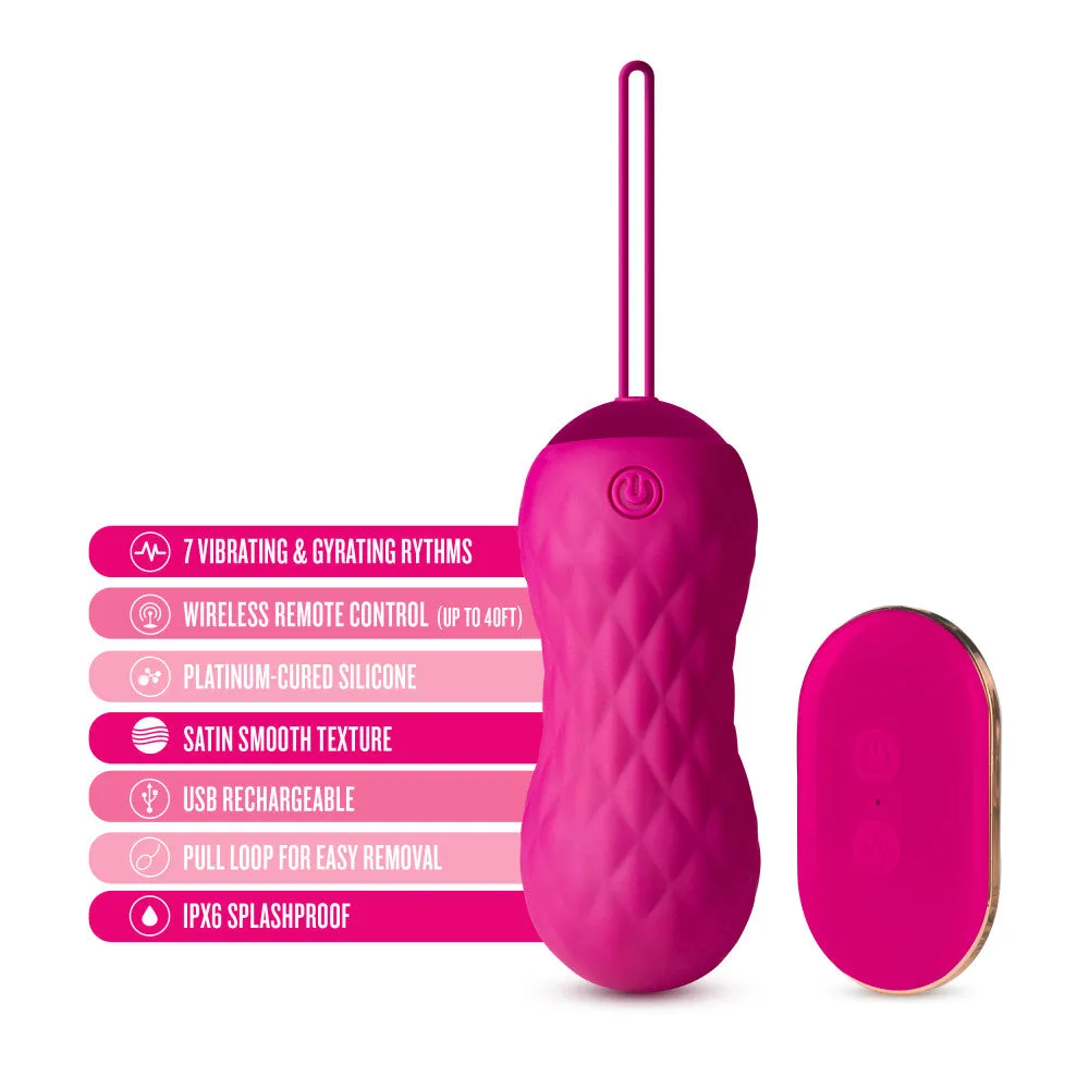 Blush Carina Velvet Vibrating Rechargeable Remote Control Kegel