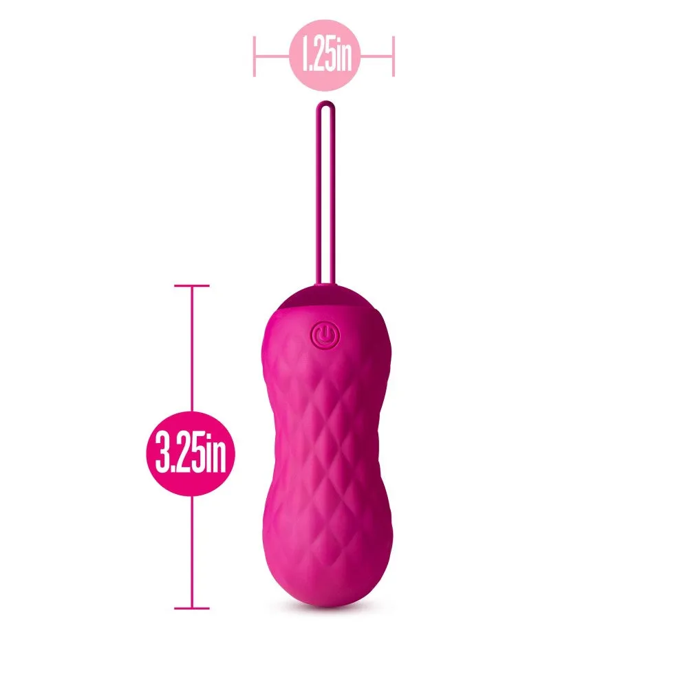 Blush Carina Velvet Vibrating Rechargeable Remote Control Kegel