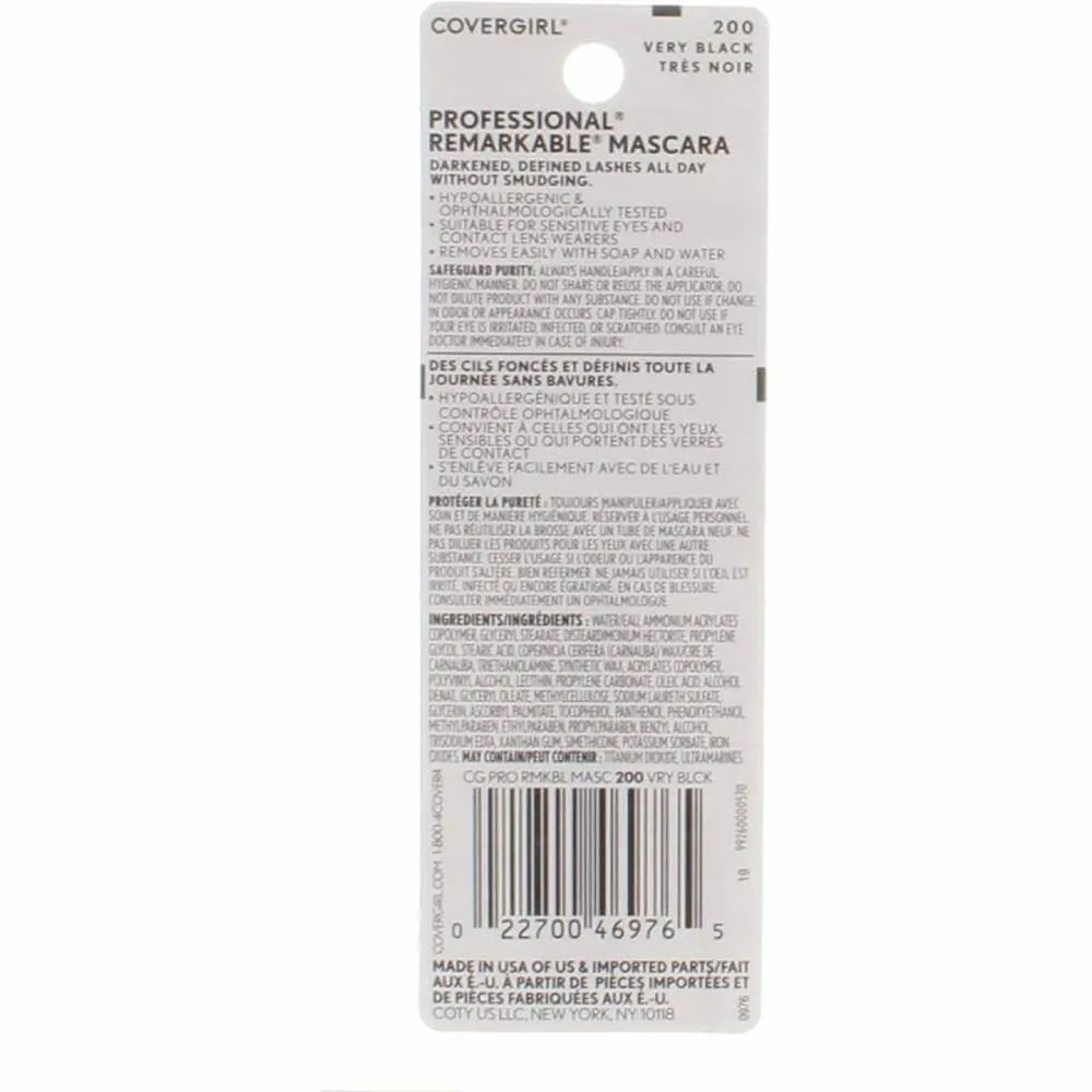Covergirl - Professional Remarkable Washable Mascara-Very Black (200) - 0.3 Oz - 24 Pack