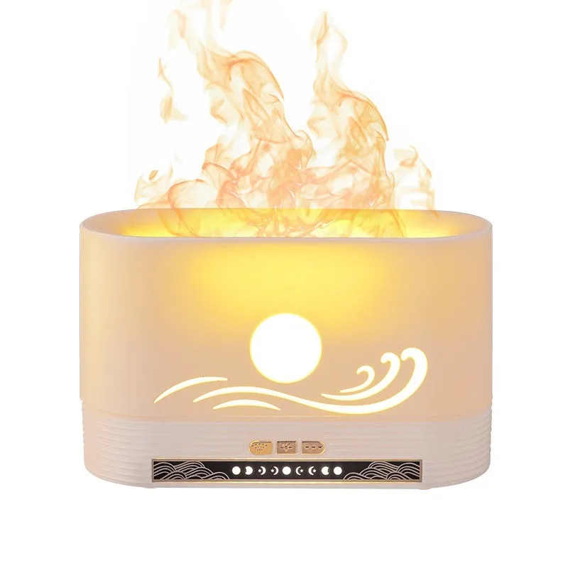 Creative Ultrasonic Flame Aromatherapy Humidifier With Fan
