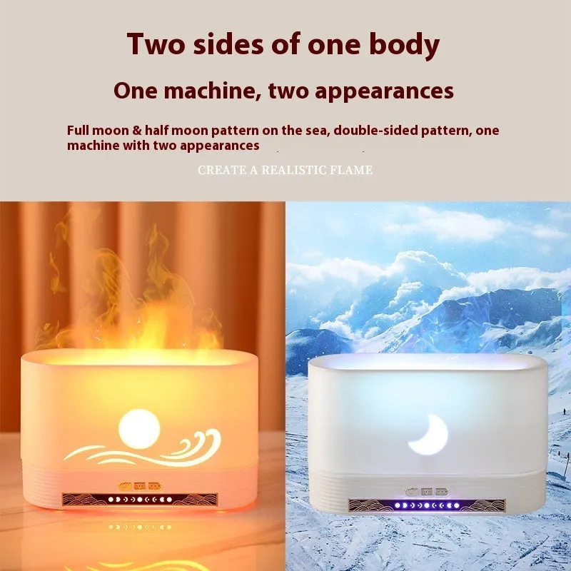 Creative Ultrasonic Flame Aromatherapy Humidifier With Fan