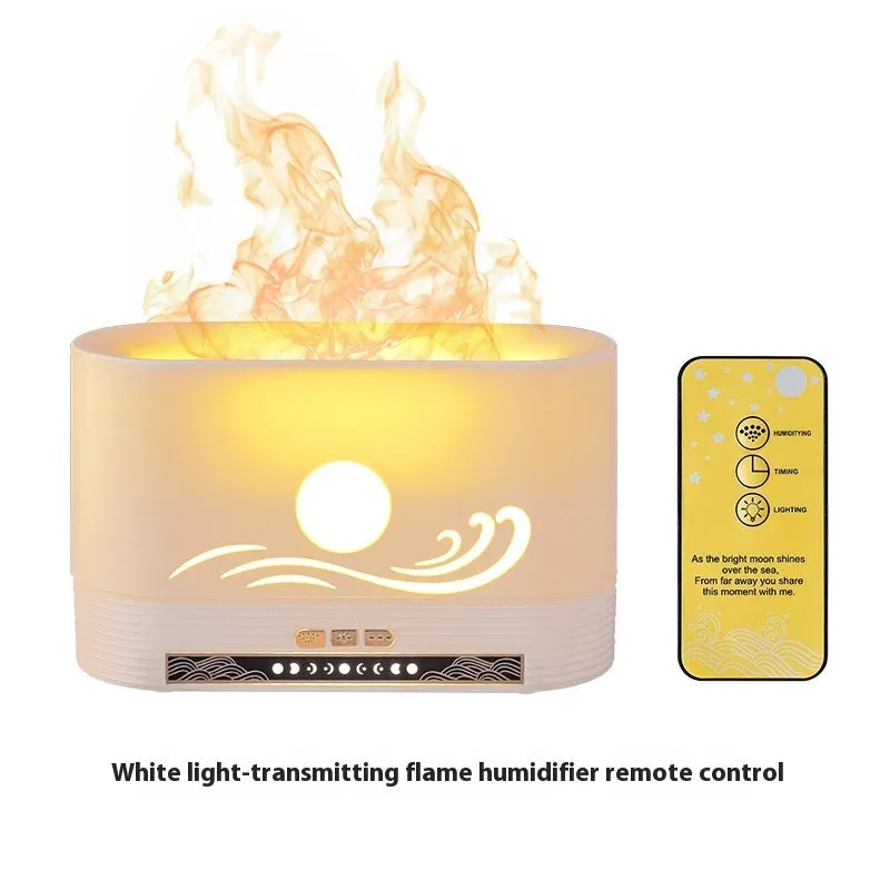 Creative Ultrasonic Flame Aromatherapy Humidifier With Fan
