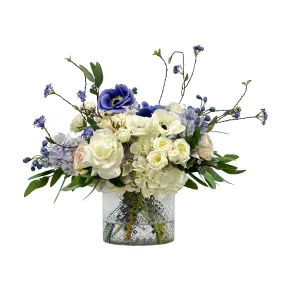 Delphinium & Hydrangea in Cut Glass 20"