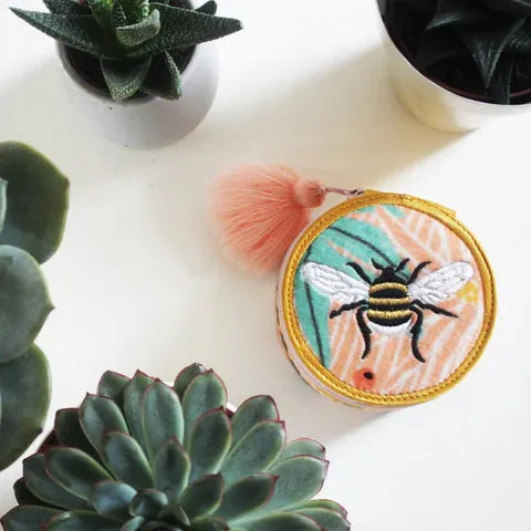 Eden Embroidered Bee Jewellery Box