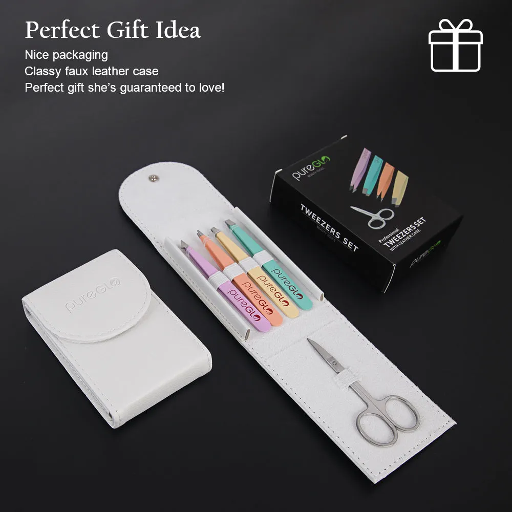 Eyebrow Tweezers & Scissors Set 5-piece Candy Color