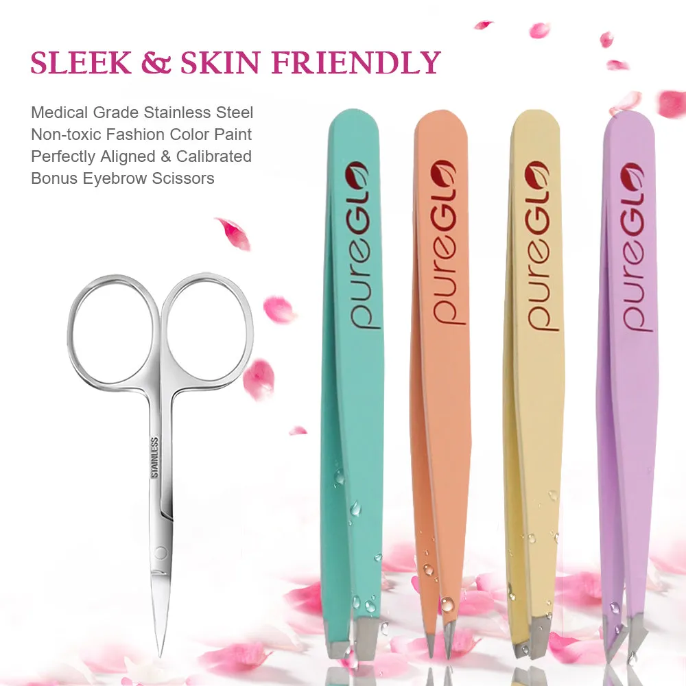 Eyebrow Tweezers & Scissors Set 5-piece Candy Color