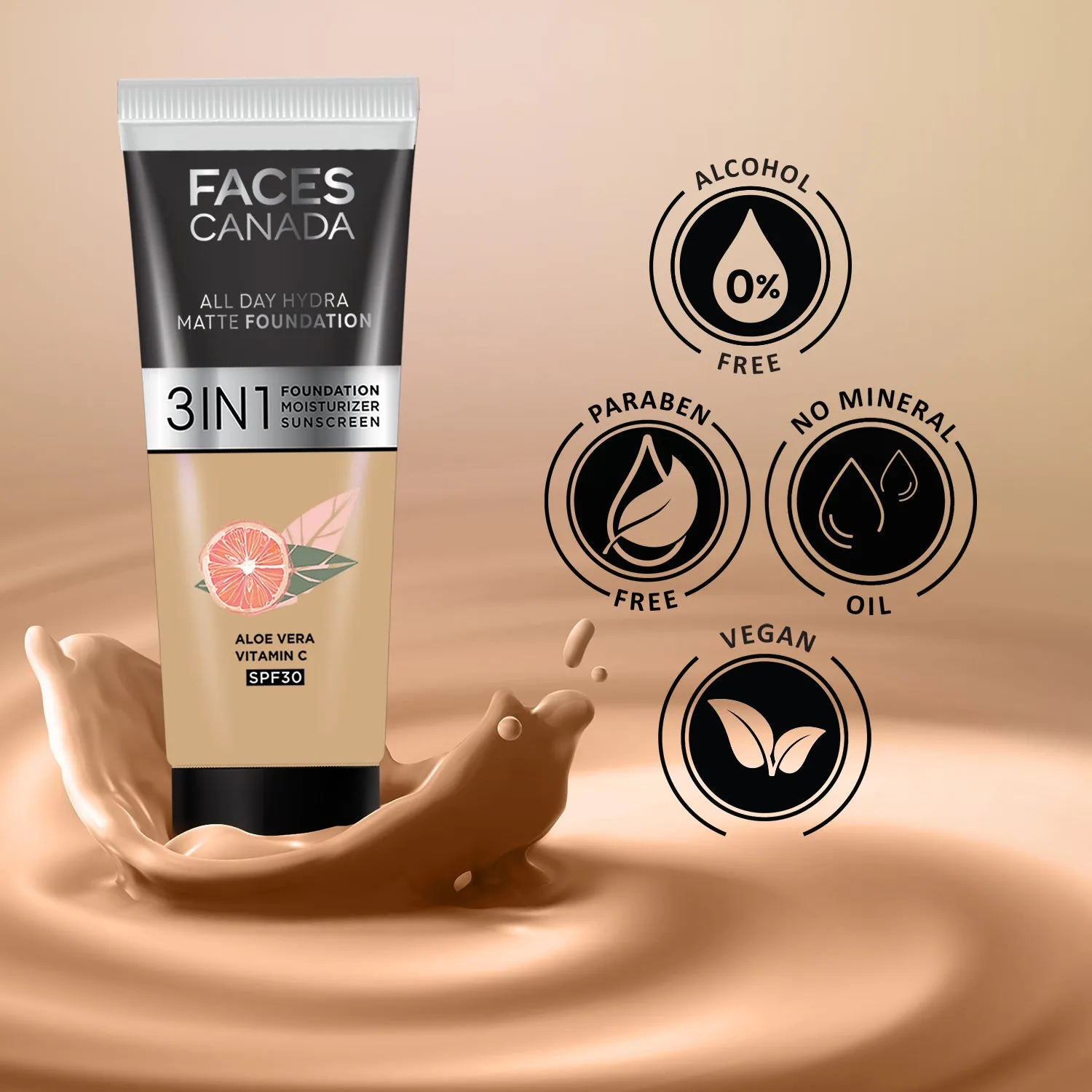 FACES CANADA All Day Hydra Matte Foundation Rose Ivory 011 15ml