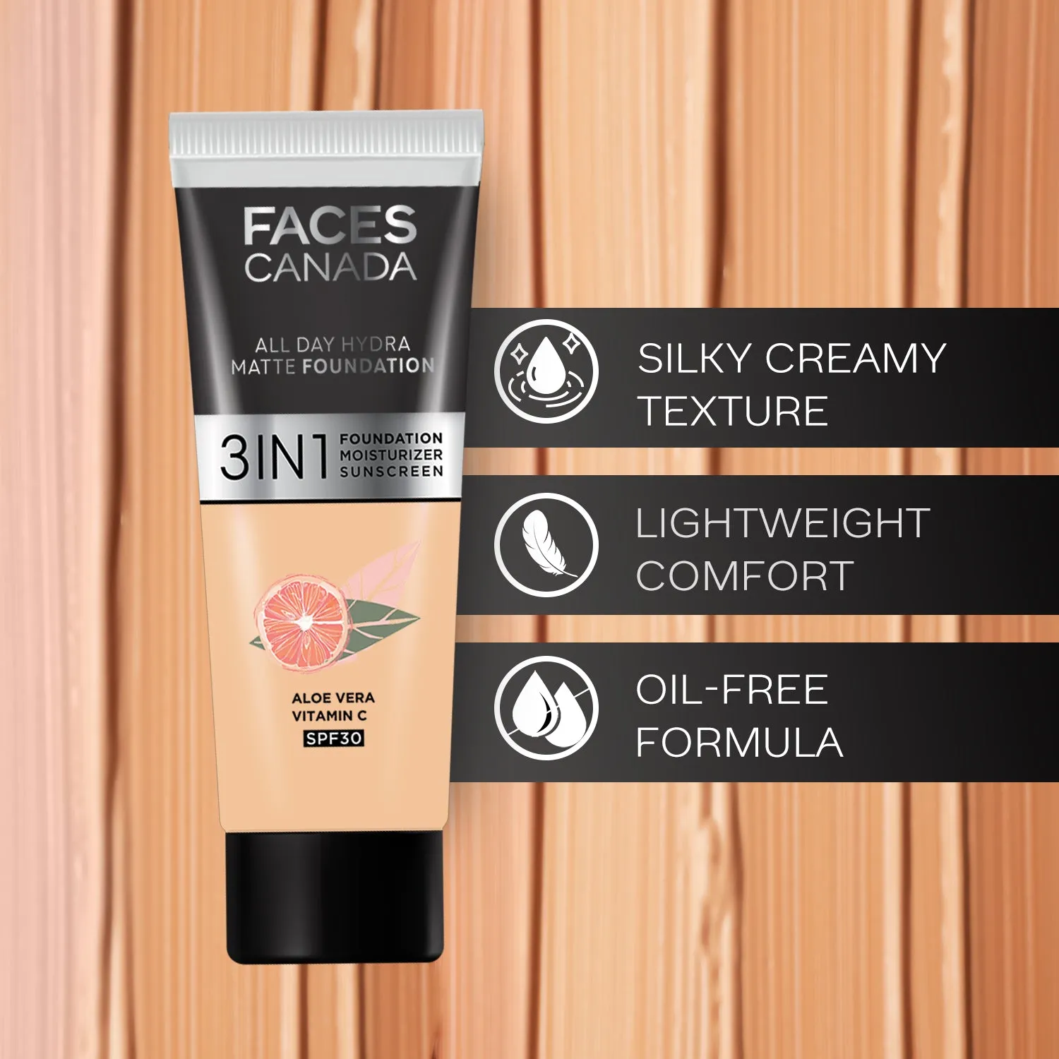 FACES CANADA All Day Hydra Matte Foundation Rose Ivory 011 15ml