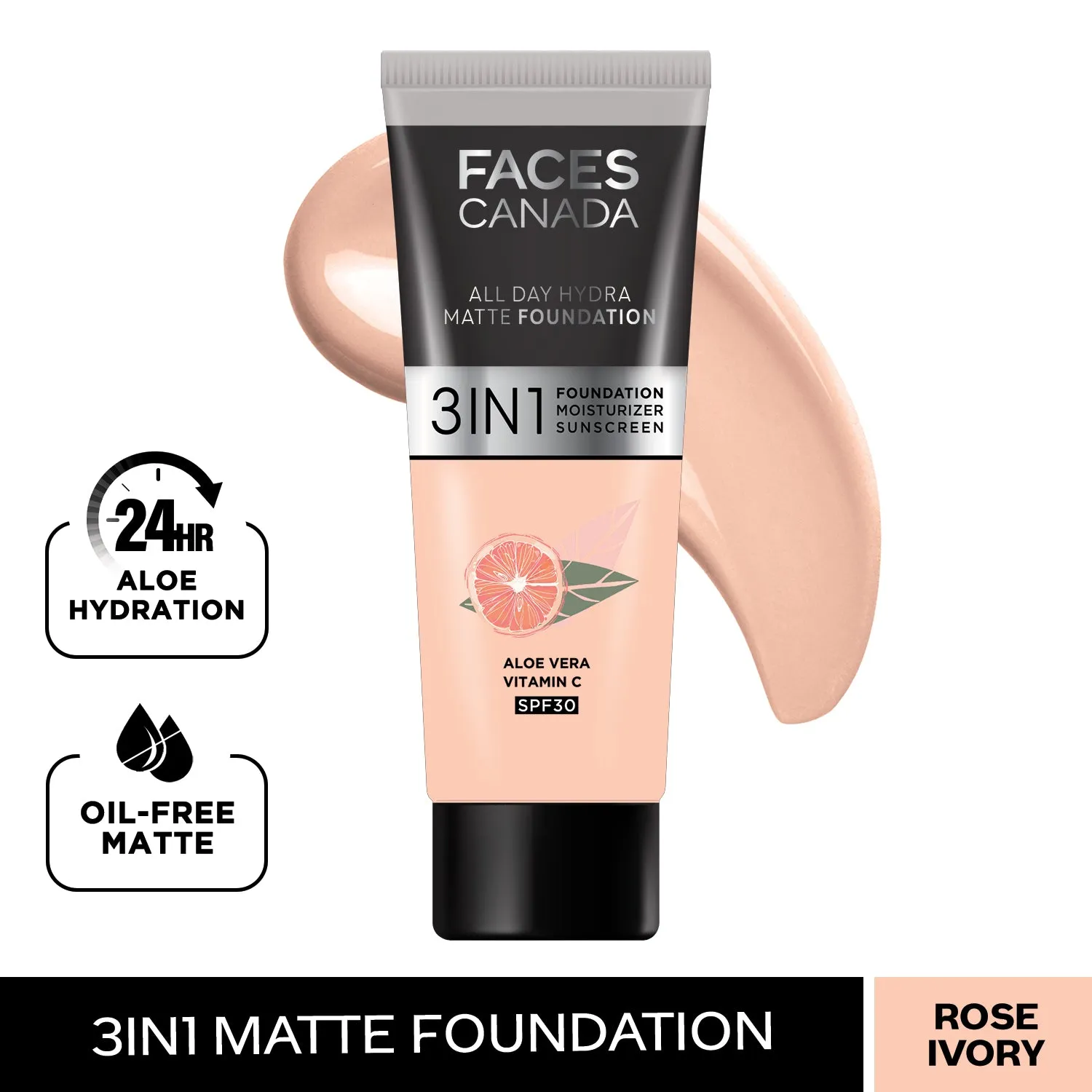 FACES CANADA All Day Hydra Matte Foundation Rose Ivory 011 15ml