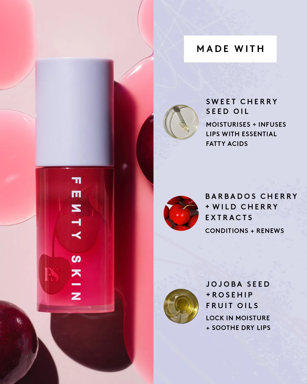 Fenty Treatz Hydrating   Strengthening Lip Oil — Barbados Cherry