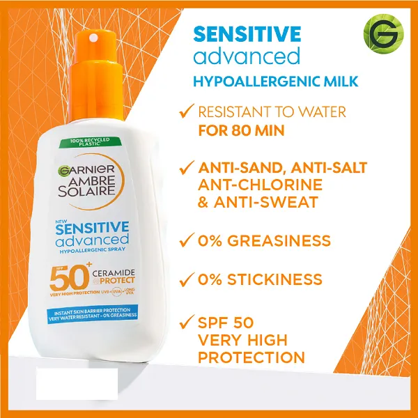 Garnier - Ambre Solaire Sensitive Advanced Ceramide Protect SPF50  Spray