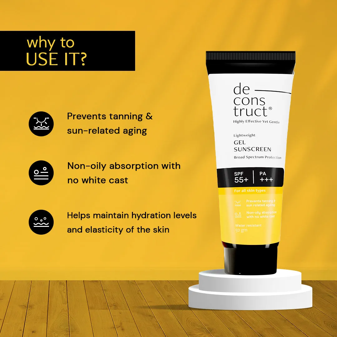 Gel Sunscreen for Oily Skin - SPF 55  and PA    | Water Resistant Sunscreen