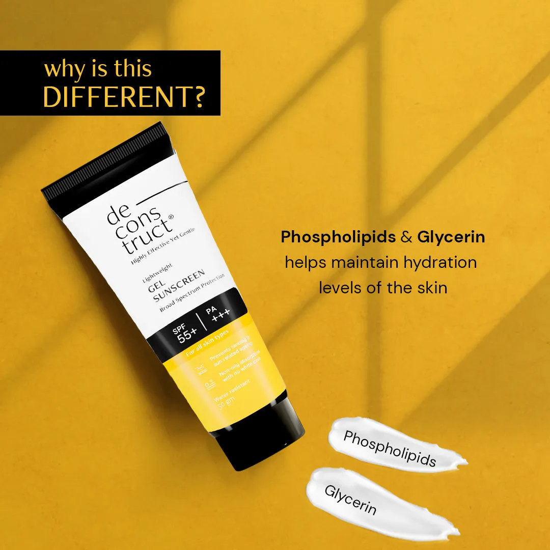 Gel Sunscreen for Oily Skin - SPF 55  and PA    | Water Resistant Sunscreen