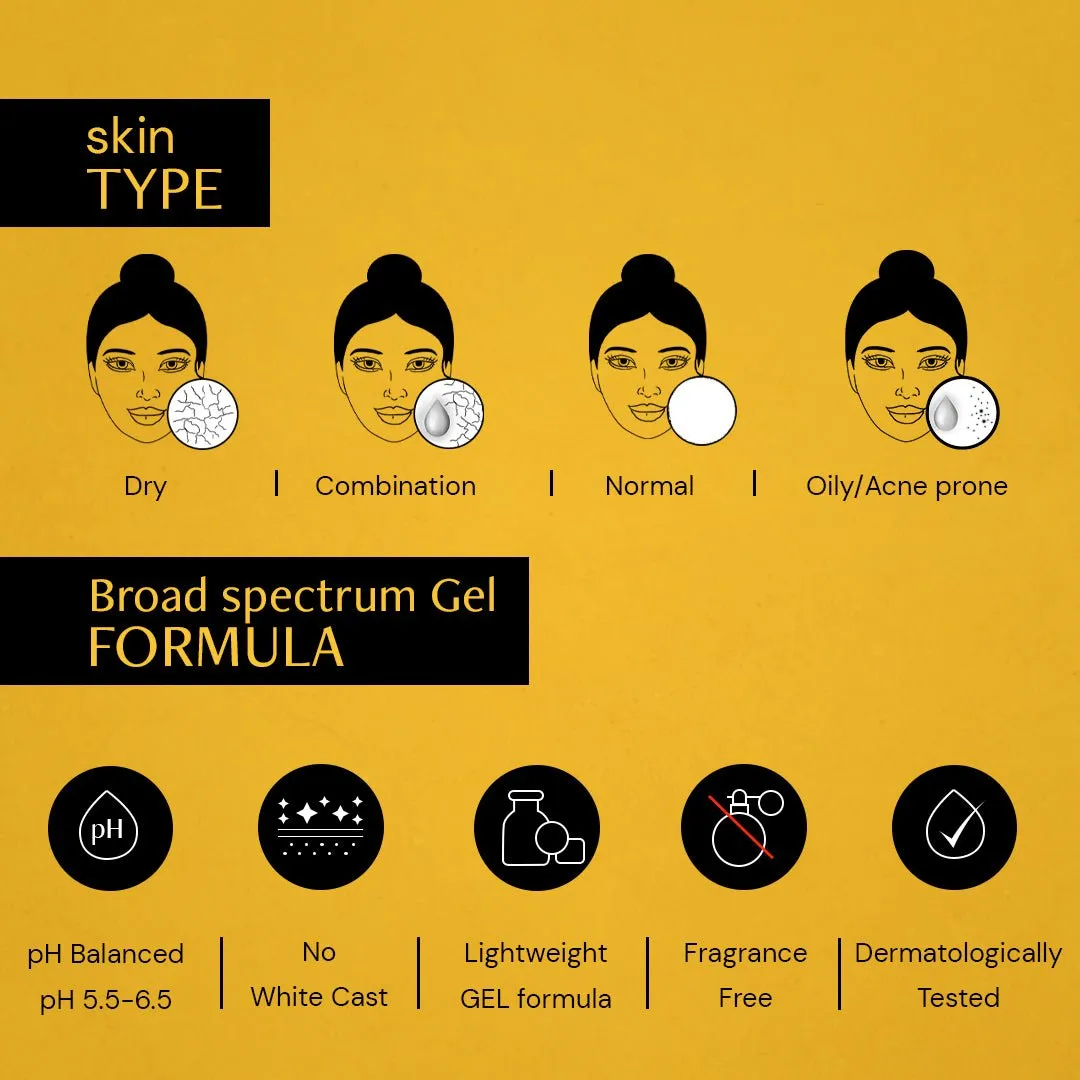 Gel Sunscreen for Oily Skin - SPF 55  and PA    | Water Resistant Sunscreen