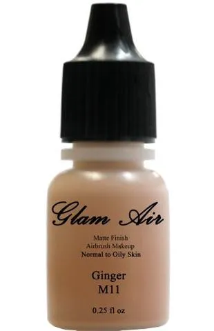 Glam Air Airbrush Makeup Foundations Set Two M12 All Spice and M14 Toasted Walnut for Flawless Looking Skin Matte Finish For Normal to Oily Skin (Water Based)0.25oz Bottles