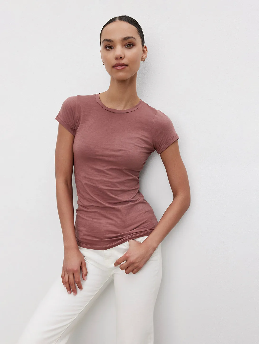 Jemma Crew Neck T-Shirt - Blush