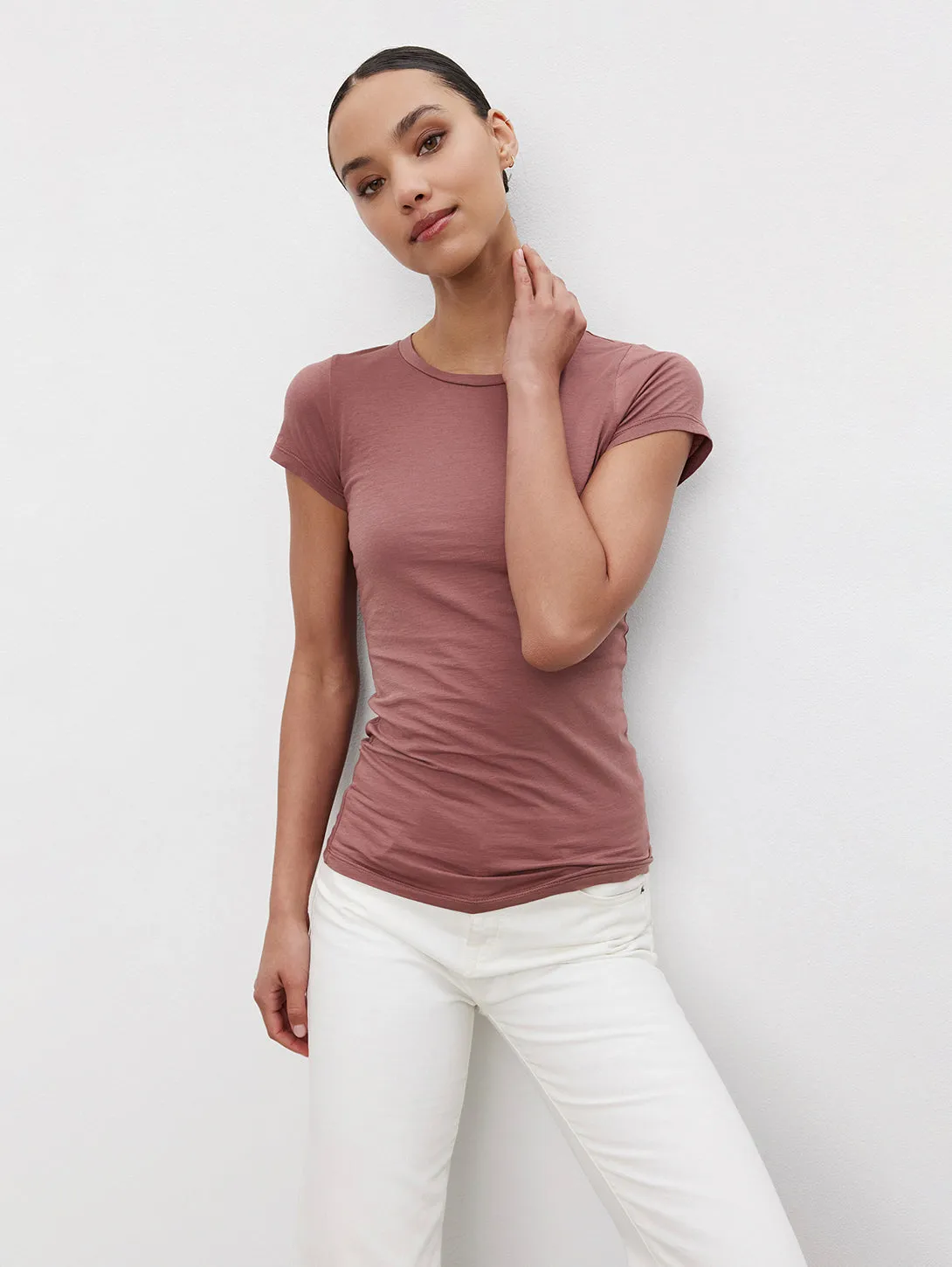 Jemma Crew Neck T-Shirt - Blush
