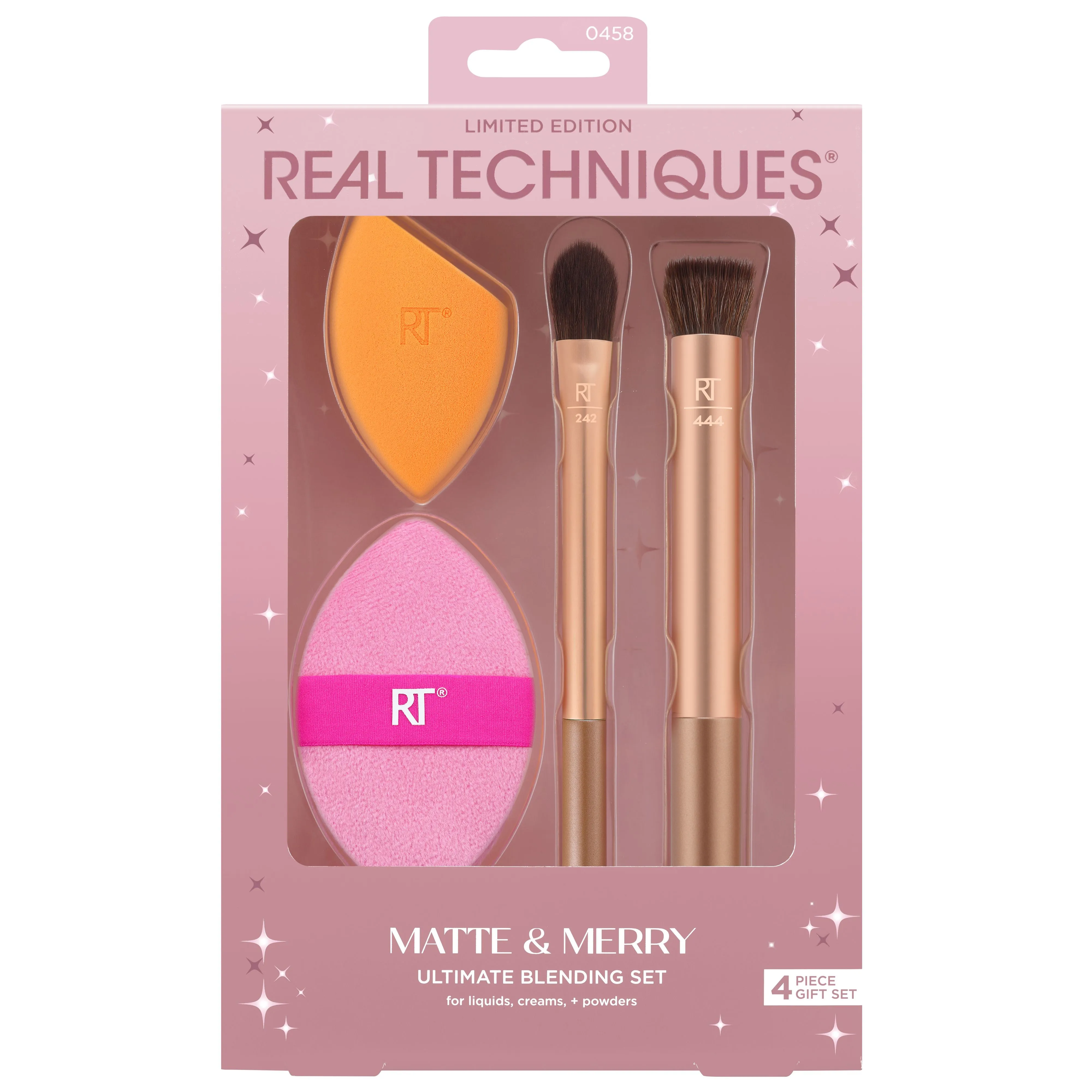 Real Techniques Matte & Merry Brush   Sponge   Puff Set