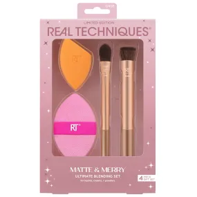 Real Techniques Matte & Merry Brush   Sponge   Puff Set