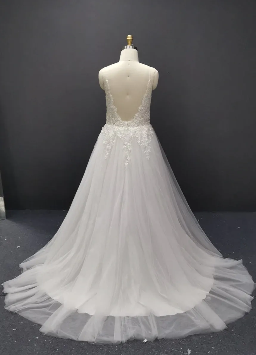 Tracy TC2303: Dyeable lace tulle A-line wedding dress