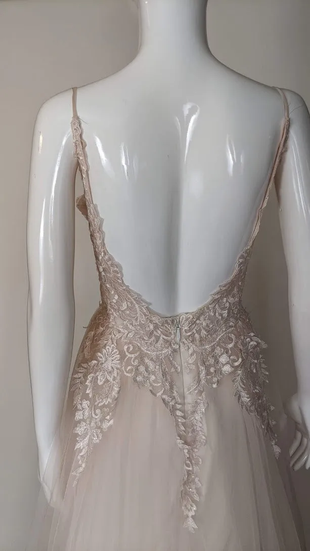 Tracy TC2303: Dyeable lace tulle A-line wedding dress