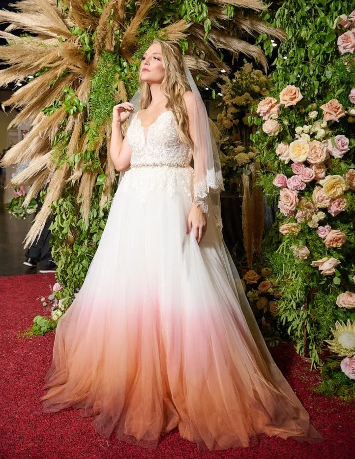 Tracy TC2303: Dyeable lace tulle A-line wedding dress